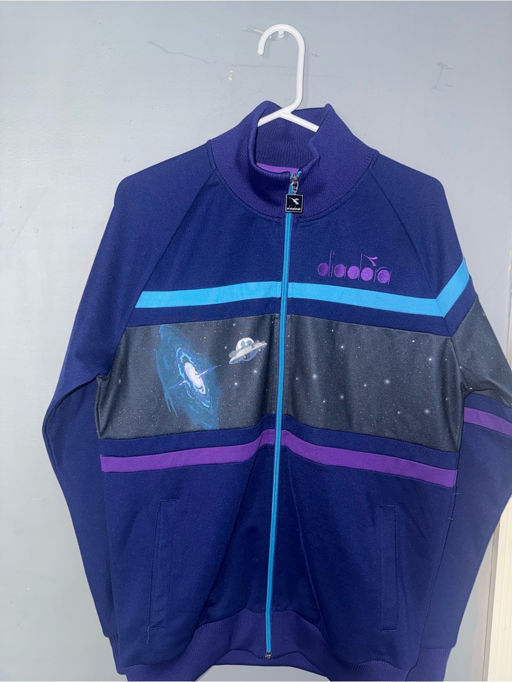 Diadora x AdultSwim Rick & Morty Themed Purple Jacket with Purple & Blue Trim